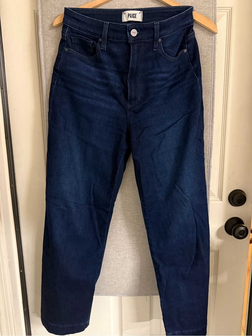 PAIGE ANESSA High-Rise Wide Leg Crop Jeans in Deep Indigo - Picture 2 of 6